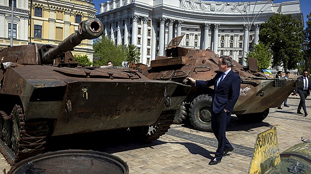 Britsk ministr zahrani David Cameron na nvtv Kyjeva (2. kvtna 2024)
