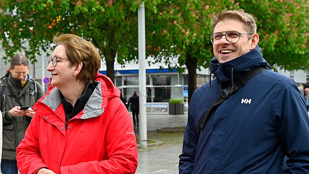 Ldr kandidtky nmeck sociln demokracie (SPD) v Sasku do evropskch voleb Matthiase Ecke. Na nj v ptek zatoili neznm pachatel a tce ho zranili. (4. kvtna 2024)