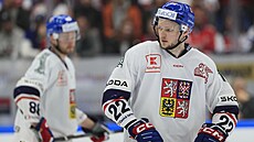 Jáchym Kondelík bhem zápasu s Finskem na eských hokejových hrách.