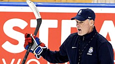 Radim Rulík b�hem tréninku hokejové reprezentace.