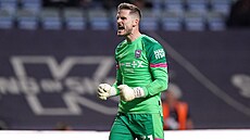 Radost! Václav Hladký a jeho emoce v utkání s Coventry.