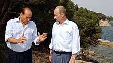 Silvio Berlusconi a Vladimir Putin na Sardinii (29. srpna 2003)