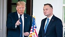 Donald Trump a polský prezident Andrzej Duda pi setkání v Bílém dom (24....