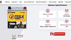 Baterie indického výrobce Tesla Power