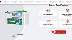 Baterie indického výrobce Tesla Power