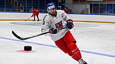 Michael paek na tréninku eské reprezentace.