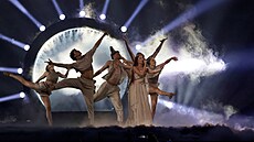 Izraelská zp�va�ka Eden Golan na druhém semifinále Eurovize 2024