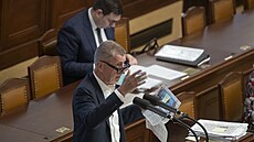 Pedseda ANO Andrej Babi na mimoádné schzi Snmovny ke korespondenní volb