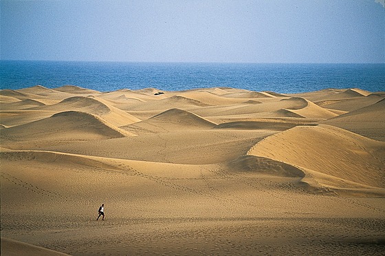 Písené duny v Maspalomas na ostrov Gran Canaria