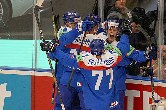 Radost slovenských hokejist�.