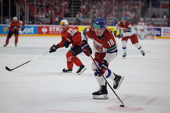 Ond�ej Palát v zápase proti �výcarsku.