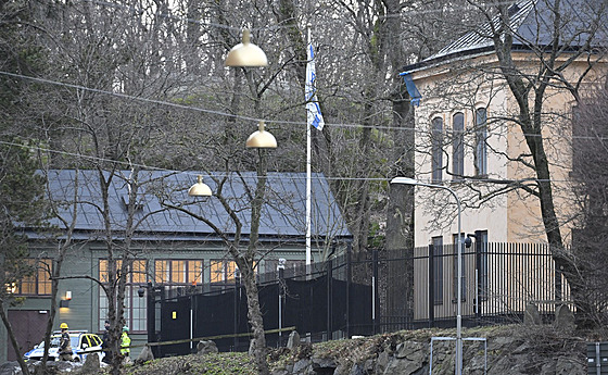 Policie zasahuje u izraelské ambasády ve Stockholmu. (31. ledna 2024)