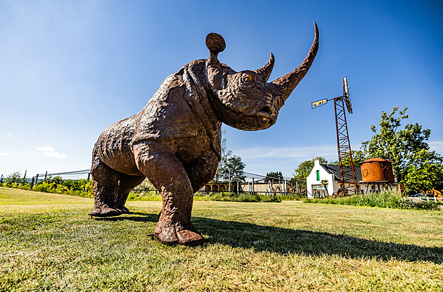 Plechový nosorožec připlul z Keni, umělec chystá pro zoo i další sochy