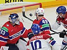 eský útoník Roman ervenka dává gól v zápase s Norskem bhem hokejového MS v...