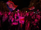 Podporovatelé Chorvata Baby Lasagna bhem finále Eurovize (11. kvtna 2024)