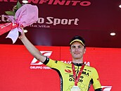 Olav Kooij si vychutnává své první vítzství v etap na Grand Tour.