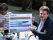 editel festivalu Marek Hovorka ukazuje programové schéma, které by mlo sníit...