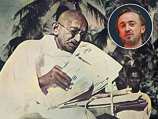 Herec Tom Felton a Mahátma Gándhí