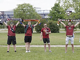 Fanouci fotbalové Sparty ped nadstavbovým derby se Slavií