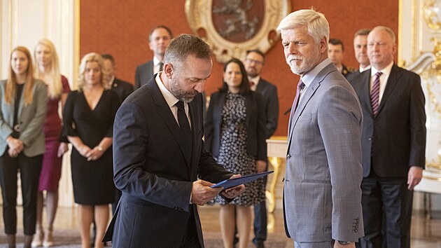 Prezident Petr Pavel jmenoval ministra pro vdu, vzkum a inovace Marka enka (TOP 09). (16. kvtna 2024)