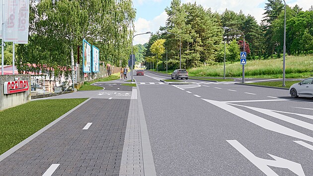 Na zlnsk ulici K Pasekm vznikne nov cyklostezka pedevm pro cyklisty ze sdlit Jin Svahy. (kvten 2024)