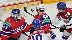eský útoník Roman ervenka dává gól v zápase s Norskem bhem hokejového MS v...