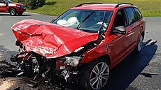 Dopravní nehoda ty osobních automobil u Unhot na Kladensku.
