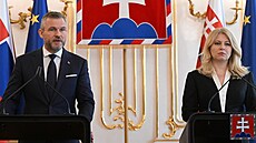 Prezidentka Slovenska Zuzana aputová a nov zvolený prezident Peter Pellegrini...