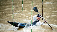 Kajaká Jakub Krejí tráví pátení dopoledne na evropském ampionátu tréninkem...