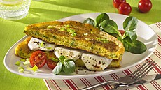 Pivní omeleta s kozím sýrem