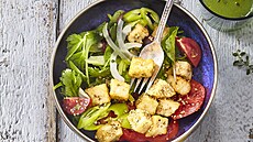 Sma�en� s�r halloumi se sal�tem