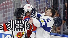 Juha Jaaska v poty�ce s Norem Stianem Solbergem.