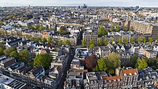 Pohled na historické centrum Amsterdamu (14. kvtna 2024)