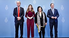 Pravicová koalice. Zleva vít�z voleb Geert Wilders ze Strany pro svobodu, Dilan...