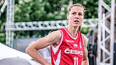 eská basketbalistka Kateina Suchanová bhem olympijské kvalifikace proti Litv