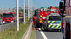 Tragick nehoda nkladnch vozidel na ernm most v Praze.