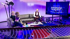 Momentka z natá�ení Zakázaného uvoln�ní. Moderátor Martin Moravec (vpravo) a...