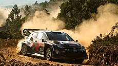 Sébastien Ogier na trati Portugalské rallye (11. kvtna 2024).