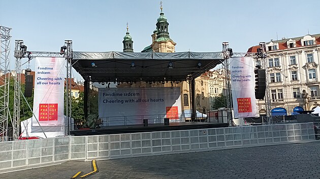 Hokejová fanzóna na Staromstském námstí 