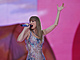 Popová zpvaka Taylor Swift pi svém koncertu na stadionu Santiaga Bernabeua...