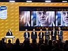 Slavnostní vyhlá�ení cen Mezinárodní hokejové federace IIHF. �eský tým z...