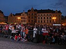 Fanouci sleduj finle MS v hokeji v Liberci. (26. kvtna 2024)