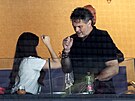 �tvrtfinále MS v hokeji USA - �esko. Jaromír Jágr s p�ítelkyní. (23. kv�tna...