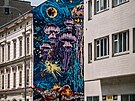 Mural Vesmr medz v Kikov ulici (24. kvtna 2024)