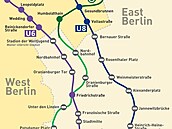 Na západoberlínské map byly Geisterbahnhof  stanice, kde vlak nezastavuje ...