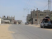 Prázdná silnice v Rafáhu v Pásmu Gazy (20 kv�tna 2024)