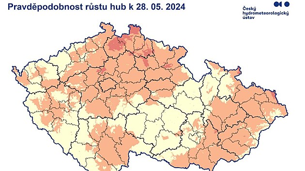 Aktu�ln� mapa pravd�podobnosti v�skytu hub
