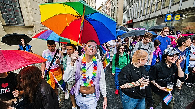 Brnem proel duhov prvod oslavujc queer komunitu. Zakonil tak tdenn festival Brno Pride Week. (25. kvtna 2024)