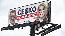 Billboard hnutí ANO v pra�ském Braníku. (20. kv�tna 2024)