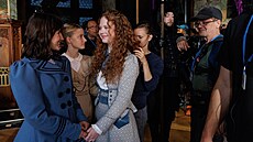 �táb �eské televize s re�isérem Tomá�em Pavlí�kem natá�í na státním hradu...